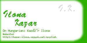 ilona kazar business card